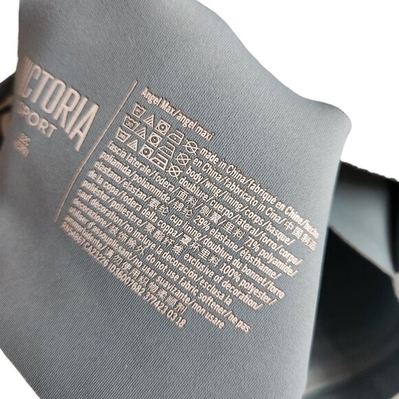 Victoria's Secret Sports Bra 32C Women's Teal Green Angel Max Racerback High Imp - Picture 8 of 9